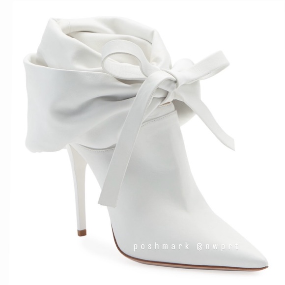 Miu Miu Shoes - NEW 💯 MIU MIU Bow Embellished Ankle Booties Boots Heels White 37 7 6.5 Box